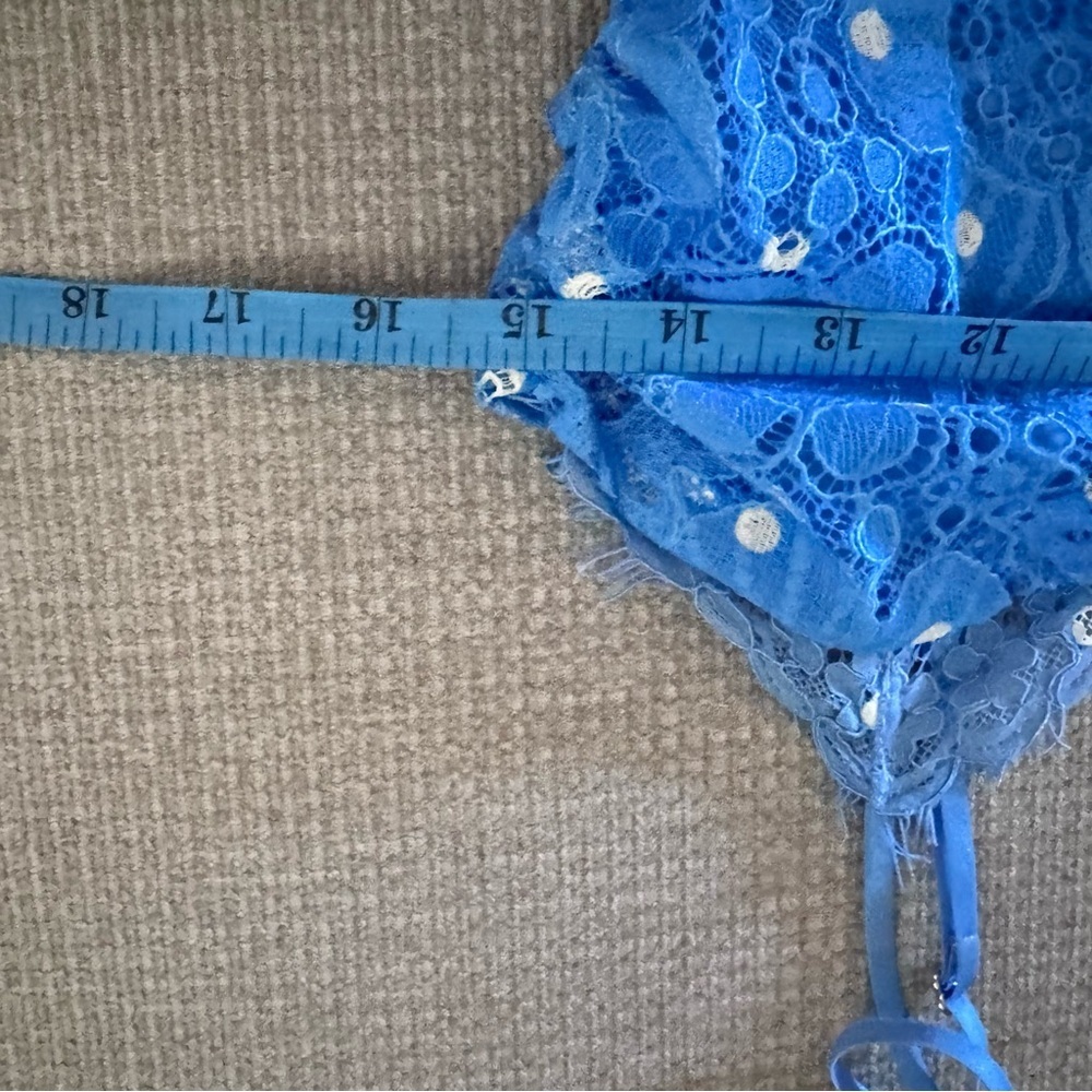 For Love And Lemons Samira Blue Lace Mini Dress size medium NWT - Picture 8 of 9